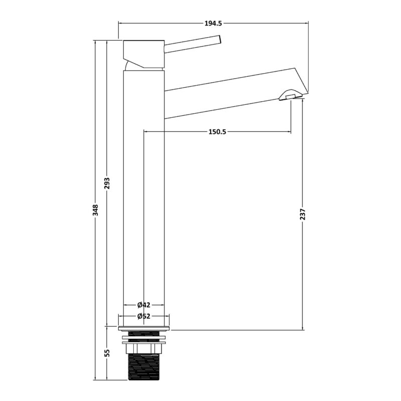 Nuie Navala High Rise Chrome Mono Basin Mixer