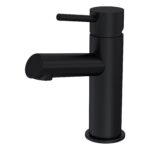 Nuie Navala Matt Black Mono Basin Mixer with Push Button Waste