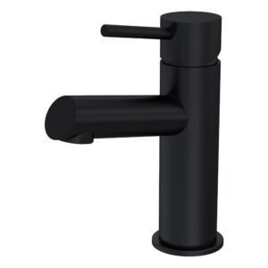 Nuie Navala Matt Black Mono Basin Mixer with Push Button Waste