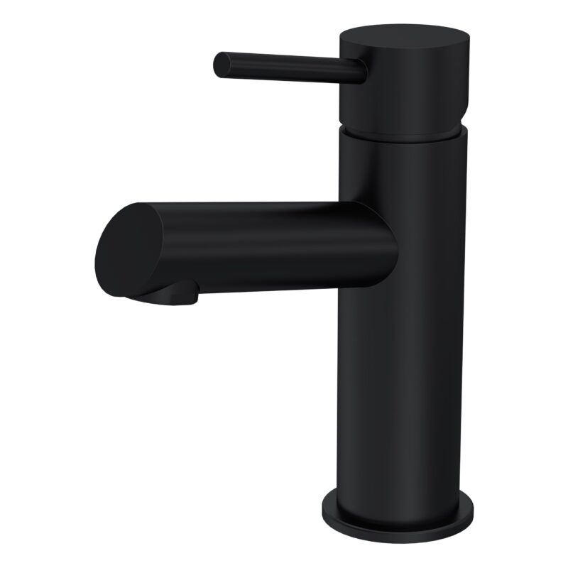 Nuie Navala Matt Black Mono Basin Mixer with Push Button Waste Nuie Navala Matt Black Mono Basin Mixer with Push Button Waste