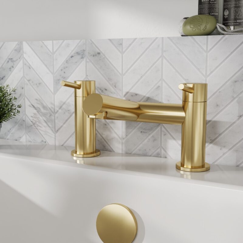 Nuie Navala Brushed Brass Bath Filler
