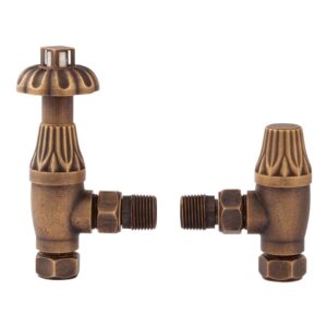 Nuie Traditional Antique Brass Thermostatic Radiator Valve Pack