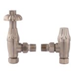 Nuie Traditional Satin Nickel Thermostatic Radiator Valve Pack