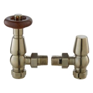 Nuie Camden Satin Nickel Angled Thermostatic Radiator Valve