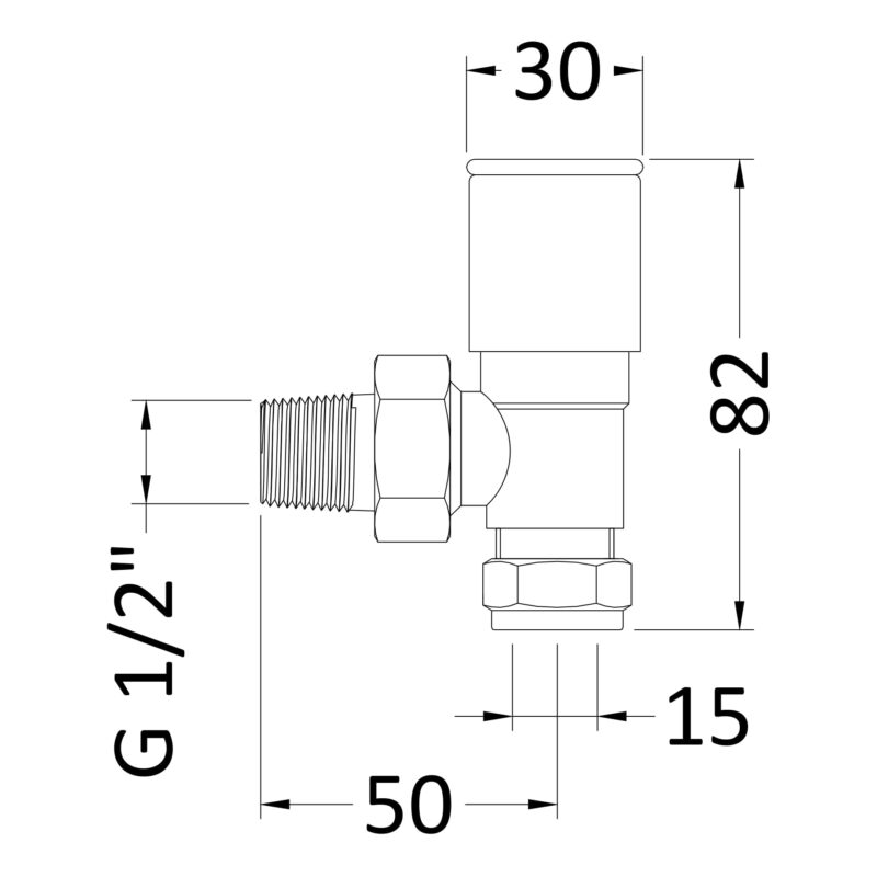 Nuie Brushed Brass Angled Radiator Valves