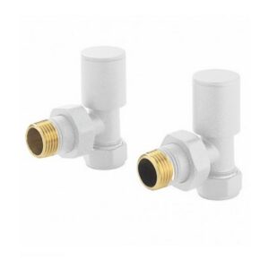 Nuie White Angled Radiator Valves