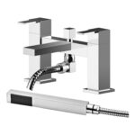 Nuie Sanford Chrome Deck Mounted Bath Shower Mixer with Kit