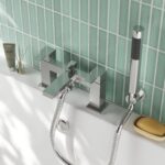 Nuie Sanford Chrome Deck Mounted Bath Shower Mixer with Kit