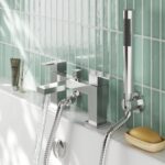 Nuie Sanford Chrome Deck Mounted Bath Shower Mixer with Kit
