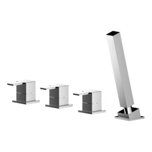 Nuie Sanford Chrome 4 Hole Deck Mounted Bath Shower No Spout