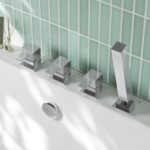 Nuie Sanford Chrome 4 Hole Deck Mounted Bath Shower No Spout
