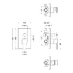Nuie Sanford Chrome Manual Single Lever Shower Valve with Diverter