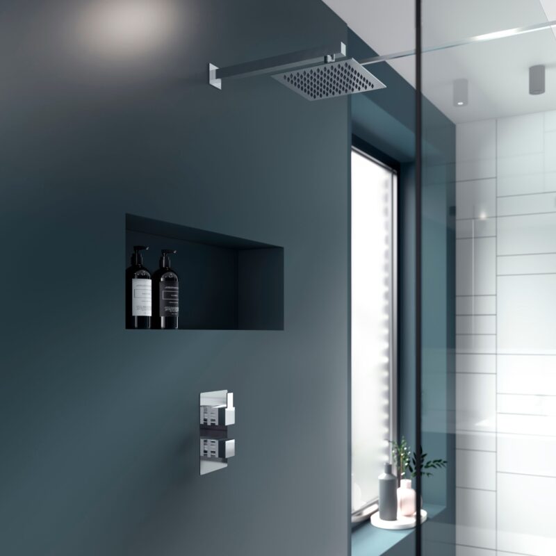 Nuie Sanford Chrome Twin Thermostatic Shower Valve