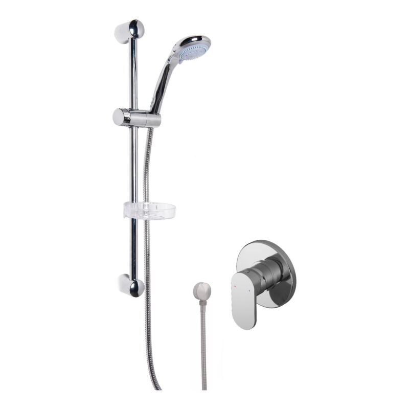 Nuie Binsey Chrome Round Concealed Shower Set with Slide Rail Kit Nuie Binsey Chrome Round Concealed Shower Set with Slide Rail Kit