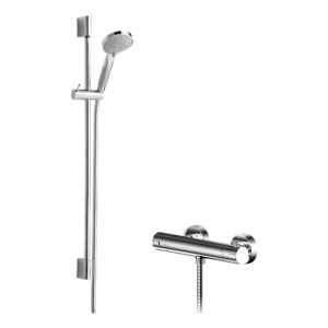 Nuie Binsey Chrome Round Thermostatic Bar Valve & Shower Kit
