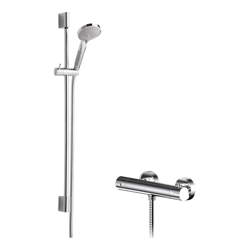 Nuie Binsey Chrome Round Thermostatic Bar Valve & Shower Kit Nuie Binsey Chrome Round Thermostatic Bar Valve & Shower Kit