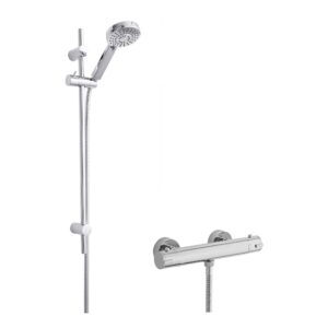 Nuie Chrome Contemporary Bar Valve & Water Saving Slide Rail Kit