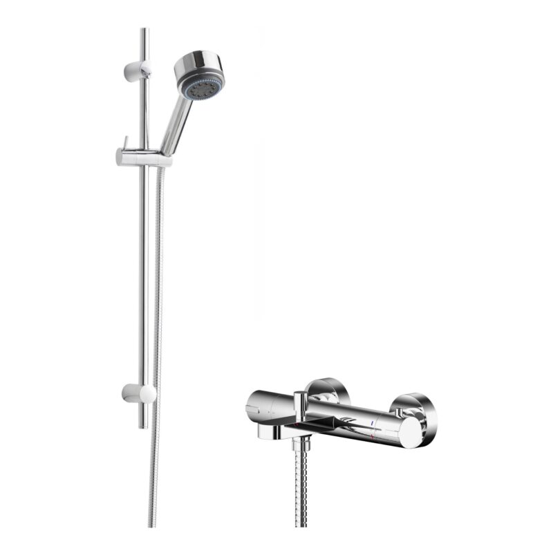 Nuie Binsey Chrome Thermostatic Bath Shower Mixer & Linear Slide Rail Kit Nuie Binsey Chrome Thermostatic Bath Shower Mixer & Linear Slide Rail Kit