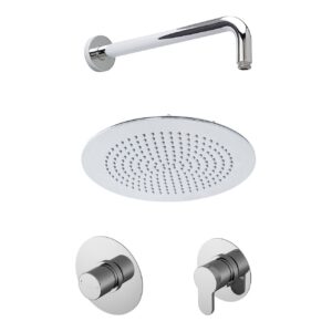 Nuie Arvan Chrome Thermostatic Concealed Shower with Fixed Head & Stop Tap