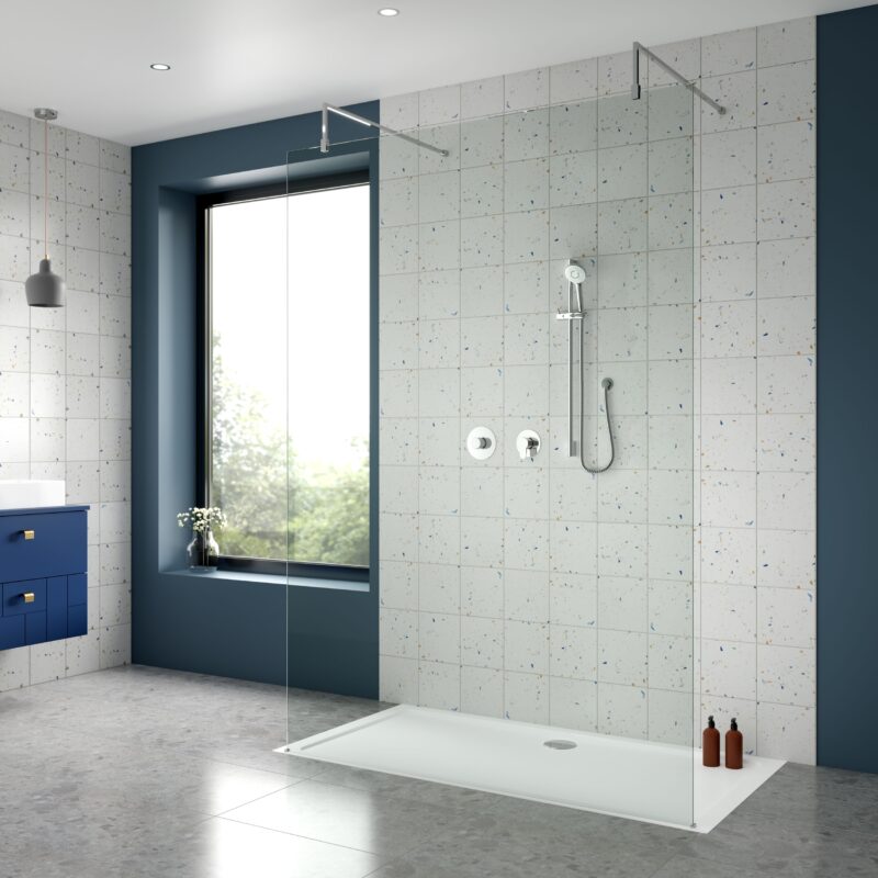Nuie Arvan Chrome Thermostatic Concealed Shower with Fixed Head & Stop Tap