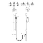 Nuie Arvan Chrome Thermostatic Concealed Shower with Slide Rail & Stop Tap