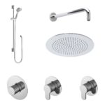 Nuie Arvan Chrome 2 Outlet Shower Pack with Stop Tap & Diverter