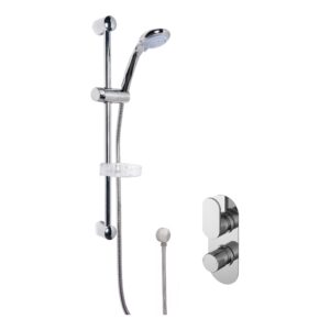 Nuie Binsey Chrome Round Concealed Shower Valve & Slide Rail Kit