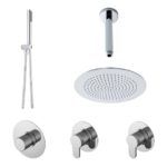Nuie Arvan Chrome 2 Outlet Concealed Shower Set with Stop Taps