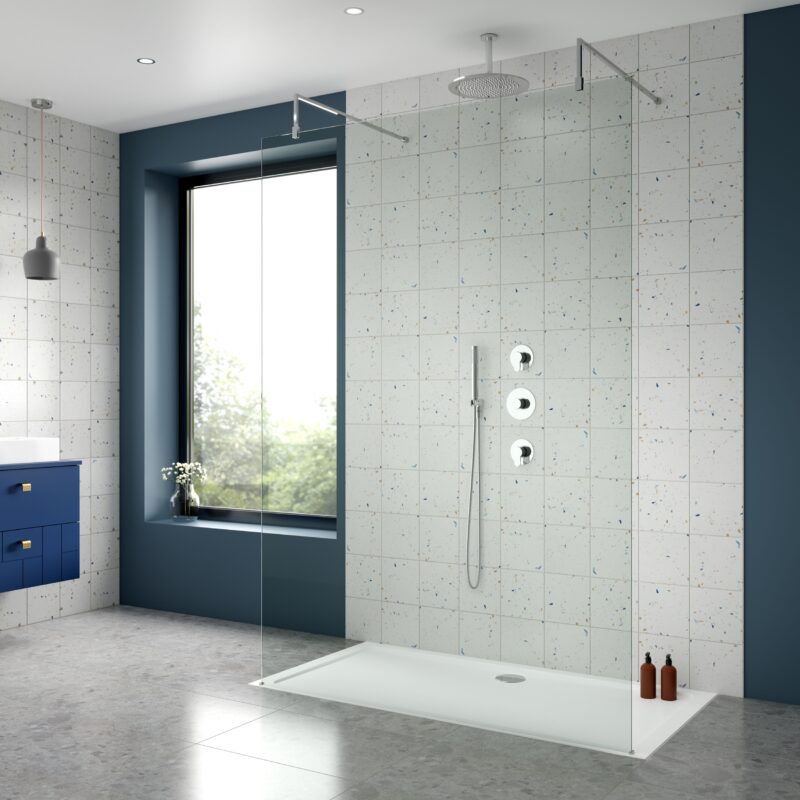 Nuie Arvan Chrome 2 Outlet Concealed Shower Set with Stop Taps