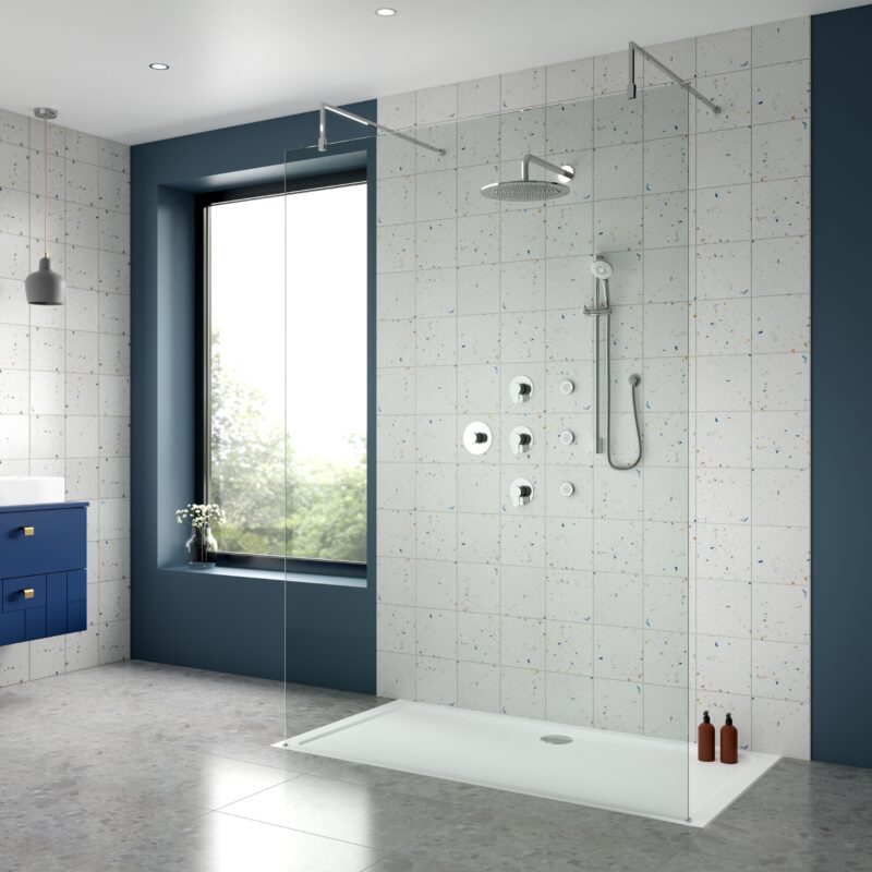 Nuie Arvan Chrome Concealed Shower Set with 3 Body Jets