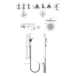 Nuie Arvan Chrome Concealed Shower Set with 3 Body Jets