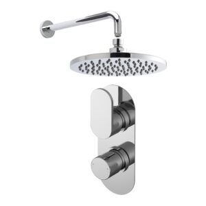 Nuie Binsey Chrome Concealed Round Single Outlet Shower Set with Valve, Head & Arm