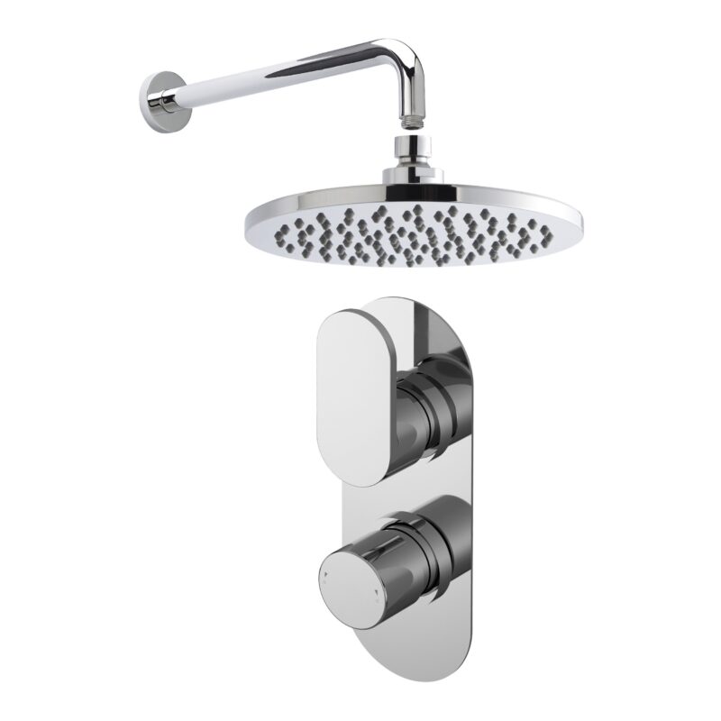 Nuie Binsey Chrome Concealed Round Single Outlet Shower Set with Valve, Head & Arm Nuie Binsey Chrome Concealed Round Single Outlet Shower Set with Valve, Head & Arm
