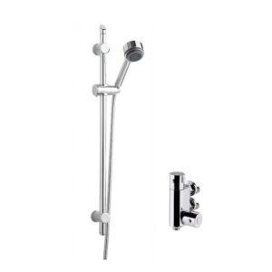 Nuie Chrome Round Vertical Shower Valve & Single Function Shower Kit