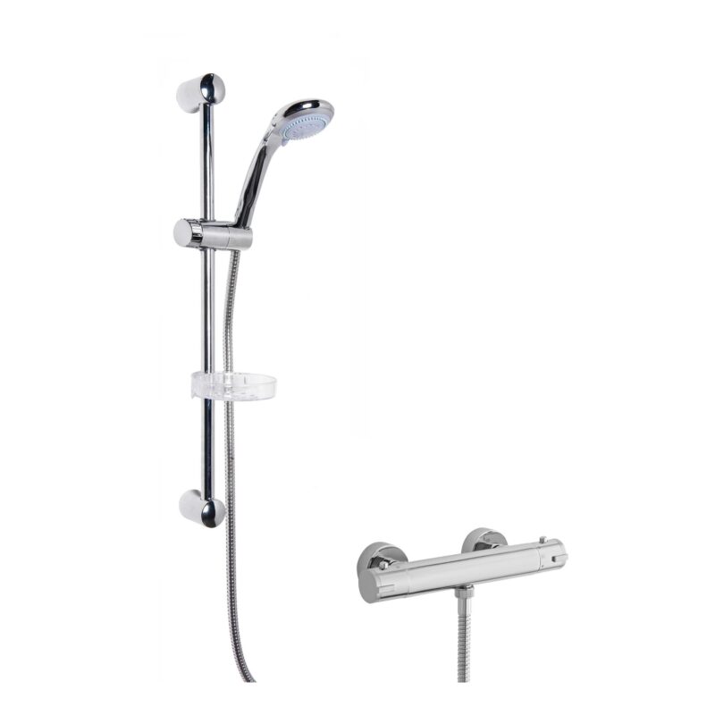 Nuie Chrome Thermostatic Bar Valve & Classic Multi Function Slide Rail Kit Nuie Chrome Thermostatic Bar Valve & Classic Multi Function Slide Rail Kit