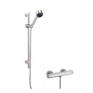 Nuie Chrome Round Thermostatic Bar Shower Valve & Multi Function Kit