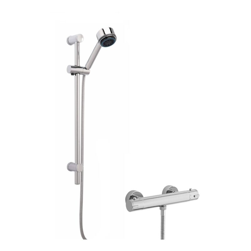 Nuie Chrome Round Thermostatic Bar Shower Valve & Multi Function Kit Nuie Chrome Round Thermostatic Bar Shower Valve & Multi Function Kit
