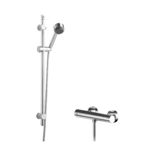 Nuie Binsey Thermostatic Bar Shower Valve & Single Function Shower Kit