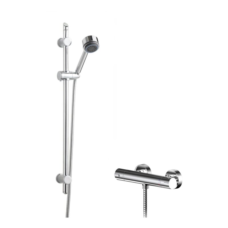 Nuie Binsey Thermostatic Bar Shower Valve & Single Function Shower Kit Nuie Binsey Thermostatic Bar Shower Valve & Single Function Shower Kit