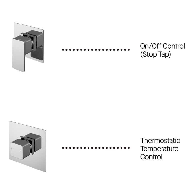 Nuie Windon Chrome Concealed 1 Outlet Thermostatic Shower with Fixed Head