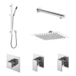 Nuie Windon Chrome Concealed 2 Outlet Thermostatic Shower Set
