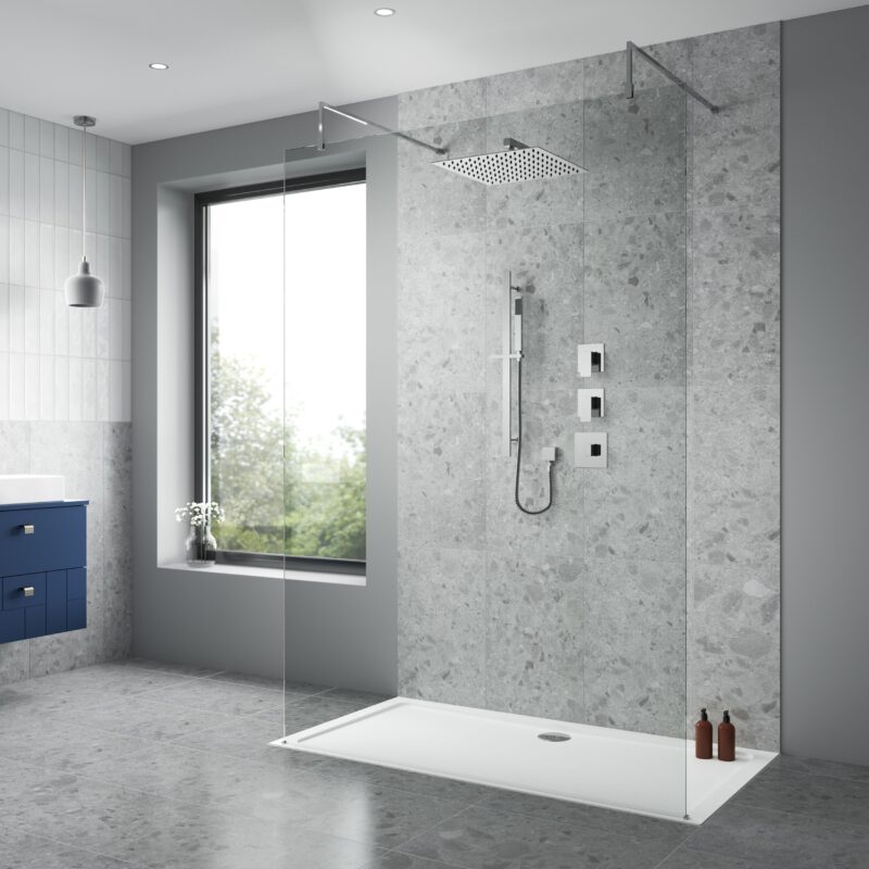 Nuie Windon Chrome Concealed 2 Outlet Thermostatic Shower Set