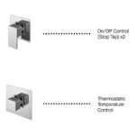 Nuie Windon Chrome Concealed 2 Outlet Shower Set with Stop Taps