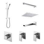 Nuie Windon Chrome Thermostatic Shower with Shower Kit, Fixed Head & Spout