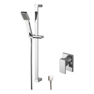 Nuie Windon Chrome Concealed Manual Shower Valve with Slide Rail Kit