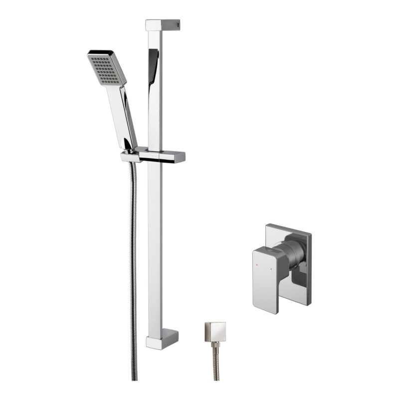Nuie Windon Chrome Concealed Manual Shower Valve with Slide Rail Kit Nuie Windon Chrome Concealed Manual Shower Valve with Slide Rail Kit