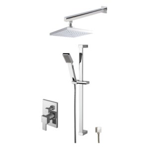 Nuie Sanford Chrome Square Manual Concealed 2 Outlet Shower System