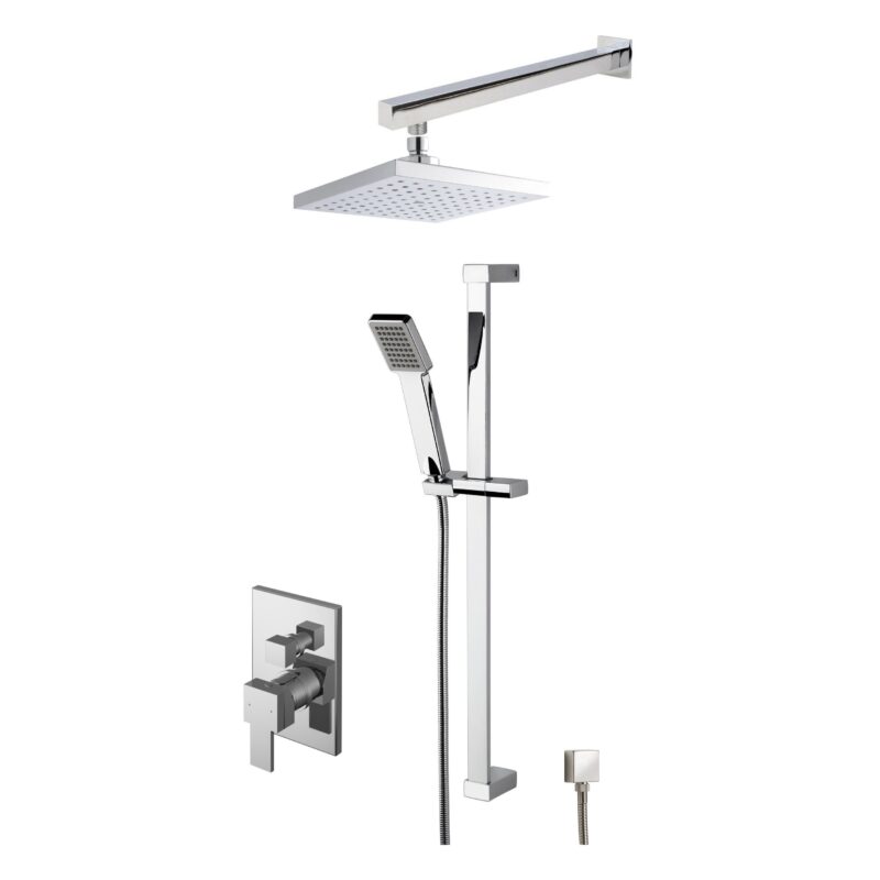 Nuie Sanford Chrome Square Manual Concealed 2 Outlet Shower System Nuie Sanford Chrome Square Manual Concealed 2 Outlet Shower System