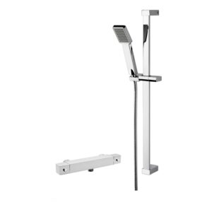 Nuie Binsey Thermostatic Bar Shower Valve & Slider Rail Kit Chrome