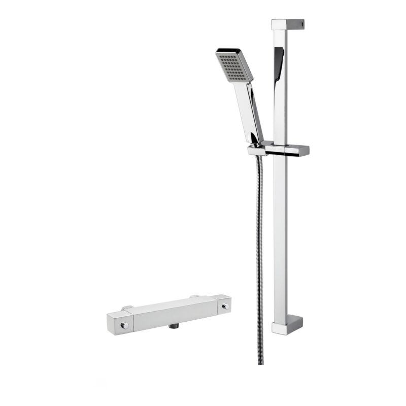 Nuie Binsey Thermostatic Bar Shower Valve & Slider Rail Kit Chrome Nuie Binsey Thermostatic Bar Shower Valve & Slider Rail Kit Chrome